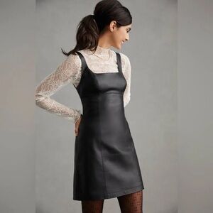 Anthropologie Maeve Faux Leather Mini Dress NWOT Size 14